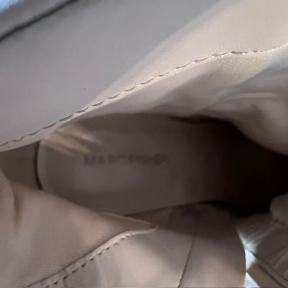 Marc Fisher Womens Glorify Leather Pointed Toe Zipper Boots Ivory Size 10 - Picture 10 of 12
